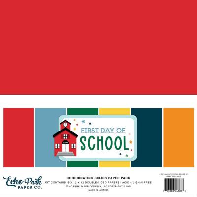 Echo Park First Day Of School Cardstock - Solids Kit